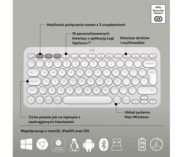 Logitech Pebble 2 Combo biały - 1172742 - zdjęcie 10